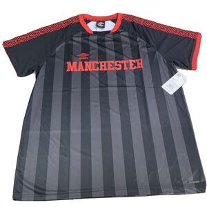 New With Tags Manchester United Umbro Black & Red Soccer Jersey Men’s Size XL